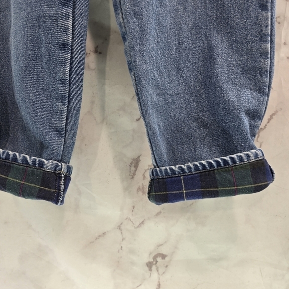 Cabelas Jean Women 8 28 X 29 Flannel Lined Plaid Green High Rise Medium Denim - Picture 4 of 13